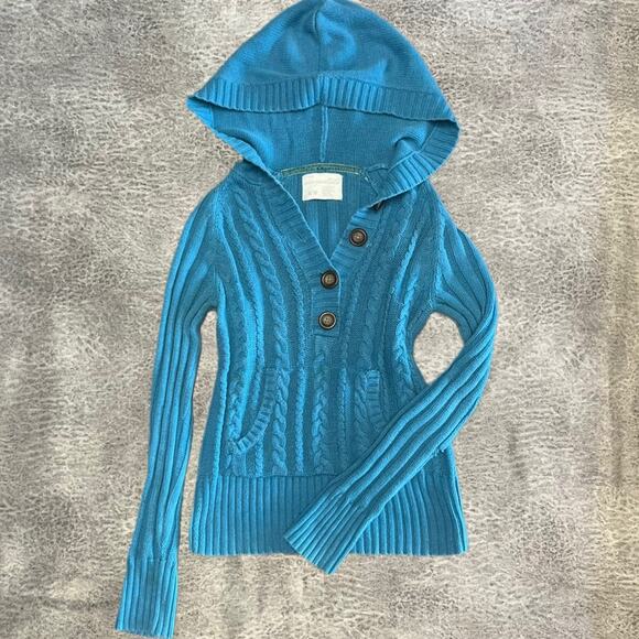 Y2k Aeropostale Chunky Knit Hoodie - Picture 1 of 8